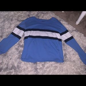 Long Sleeved, blue and white top